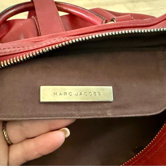 Marc Jacobs Red Leather Top Handle Shoulder Bag Purse